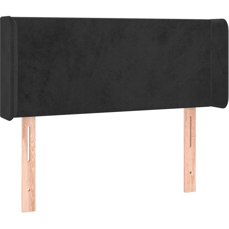 Vidaxl TĂȘte De Lit Avec Oreilles Noir 93x16x78/88 Cm Velours