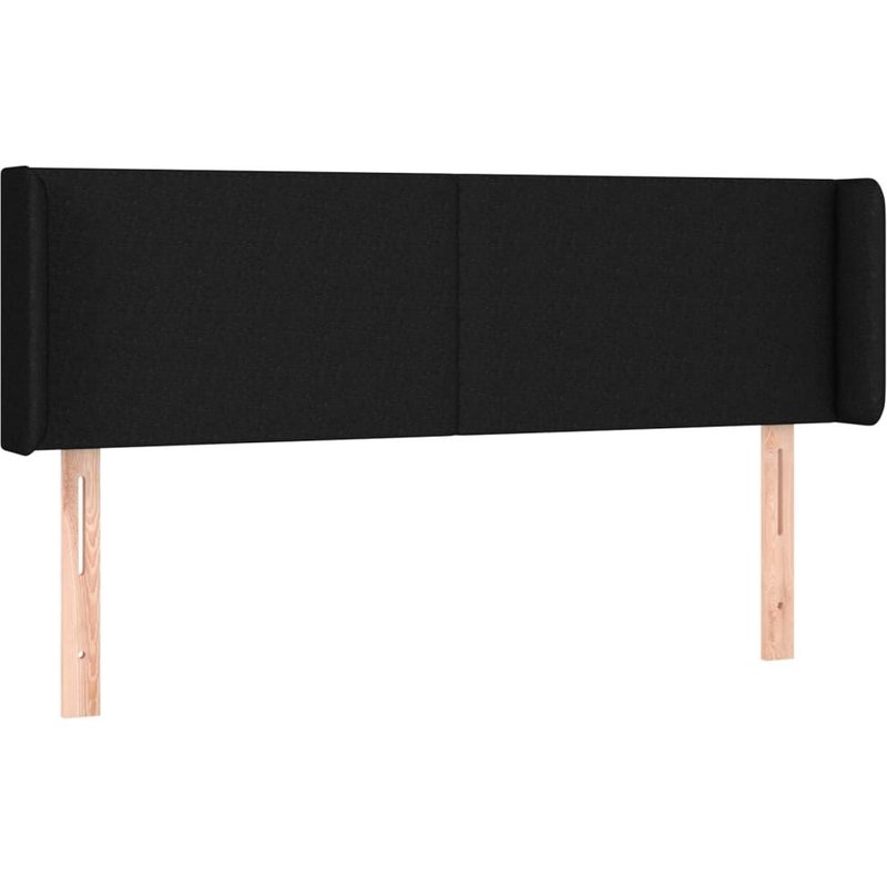 Vidaxl TĂȘte De Lit Avec Oreilles Noir 147x16x78/88 Cm Tissu
