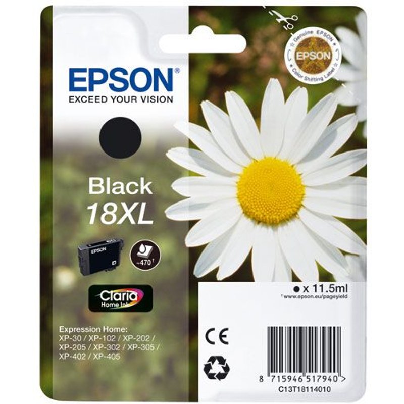 Cartouche d'encre Epson T1811 XL Noire série Paquerette