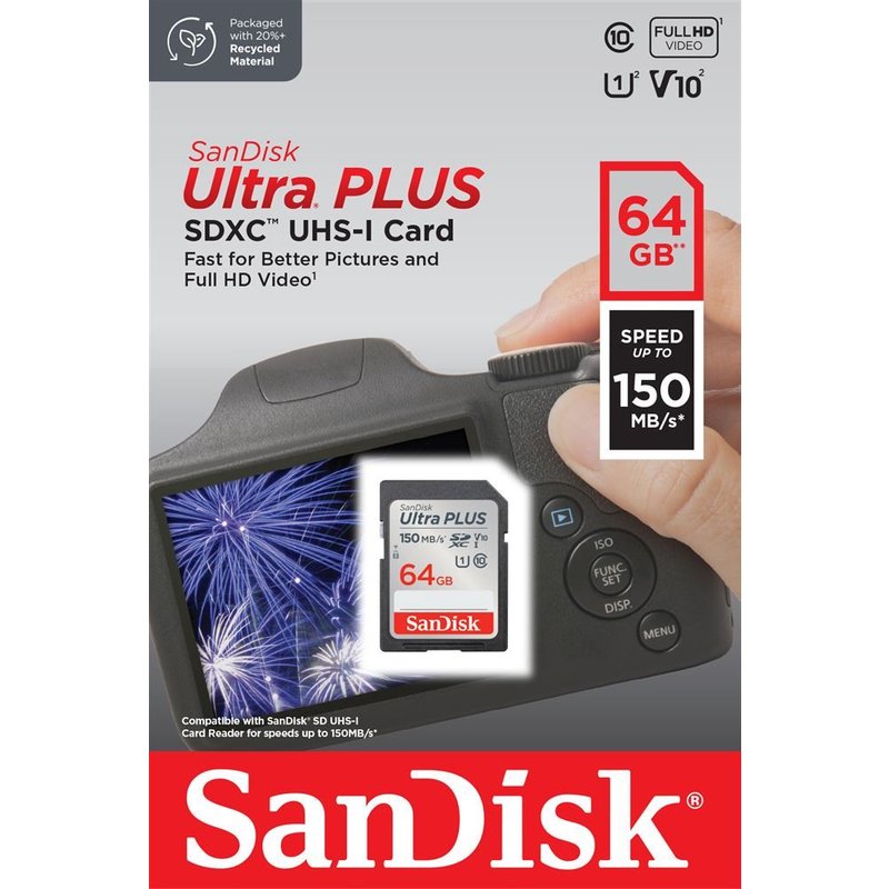 Ultra Plus 64GB Sdxc Memory Card 150MB/s