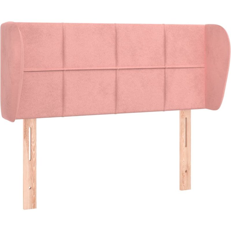 vidaXL Tête de lit avec oreilles Rose 93x23x78/88 cm Velours