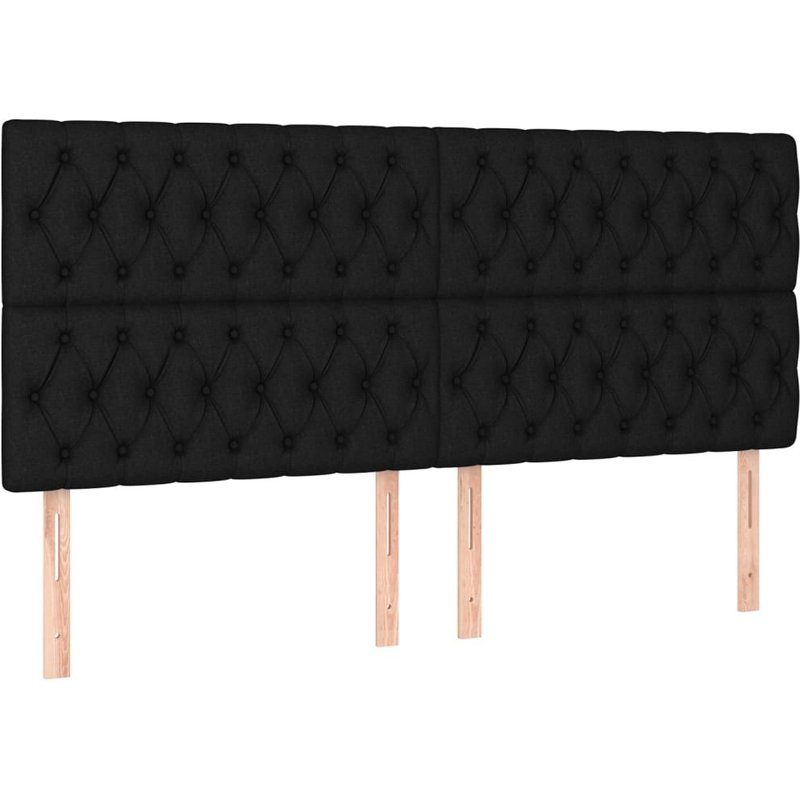 Vidaxl TĂȘtes De Lit 4 Pcs Noir 100x7x78/88 Cm Tissu