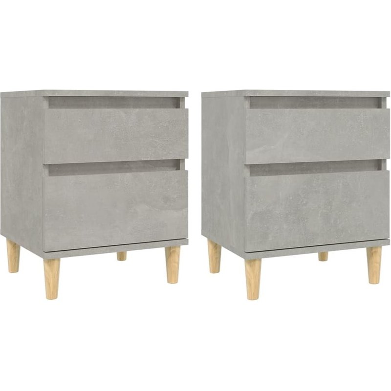 Vidaxl Tables De Chevet 2 Pcs Gris Béton 40x35x50 Cm