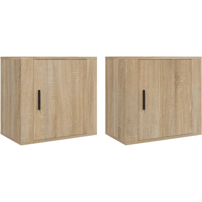 Vidaxl Tables De Chevet Murales 2 Pcs Chêne Sonoma 50x30x47 Cm
