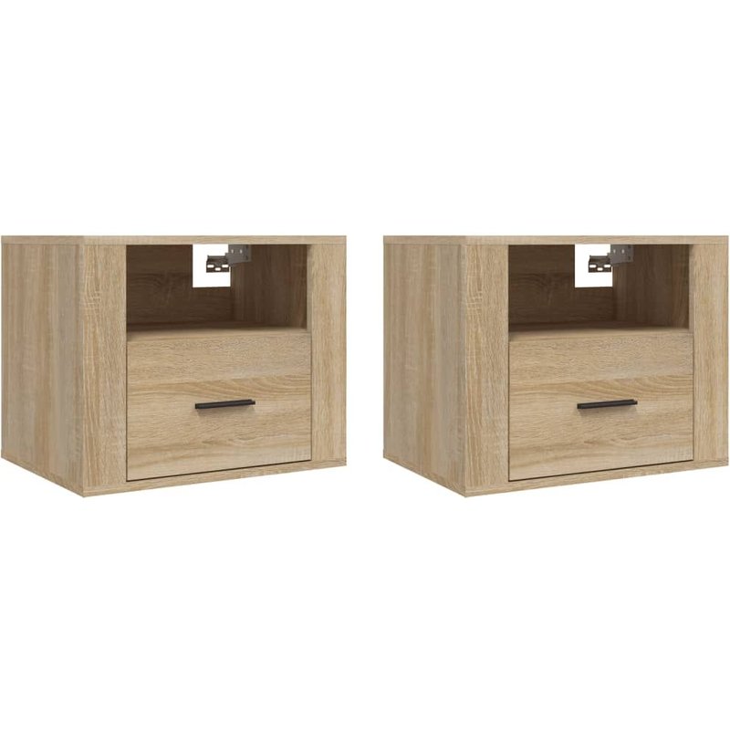 Vidaxl Tables De Chevet Murales 2 Pcs ChĂȘne Sonoma 50x36x40 Cm