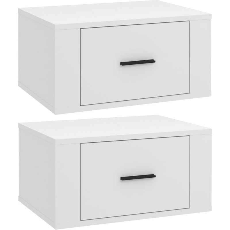 Vidaxl Tables De Chevet Murales 2 Pcs Blanc 50x36x25 Cm