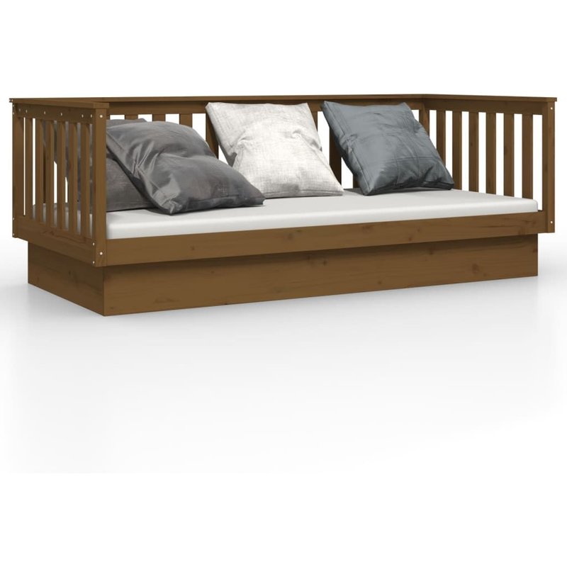 Vidaxl Lit De Jour Marron Miel 100x200 Cm Bois De Pin Massif