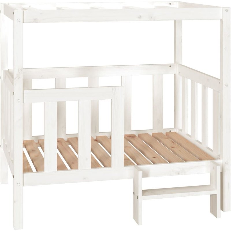 Vidaxl Lit Pour Chien Blanc 105,5x83,5x100 Cm Bois De Pin Solide