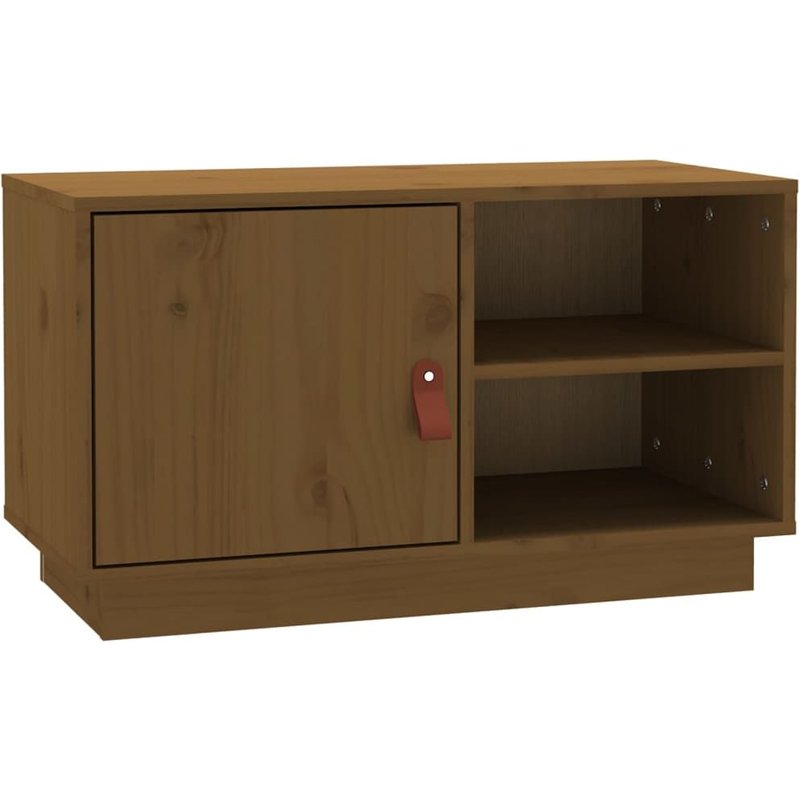 Vidaxl Meuble Tv Marron Miel 70x34x40 Cm Bois De Pin Massif
