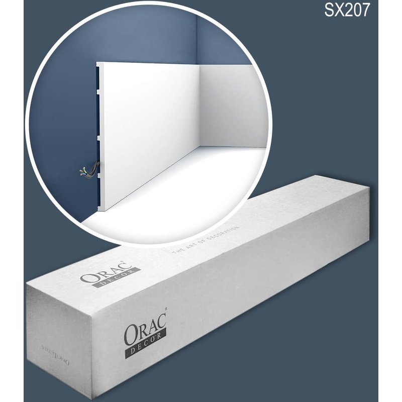 Orac Decor SX207-box MODERN SQUARE1 carton 10 pièces Plinthe Cimaise design moderne blanc 20 m