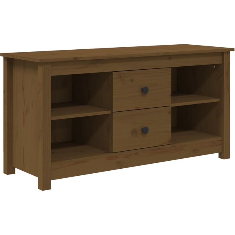 Vidaxl Meuble Tv Marron Miel 103x36,5x52 Cm Bois De Pin Massif