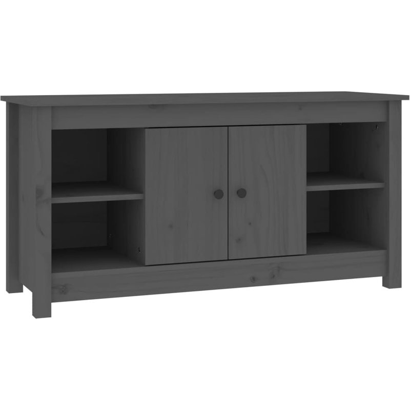 Vidaxl Meuble Tv Gris 103x36,5x52 Cm Bois De Pin Massif