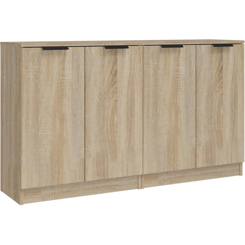 Vidaxl Buffets 2 Pcs ChĂȘne Sonoma 60x30x70 Cm Bois D'ingĂ©nierie