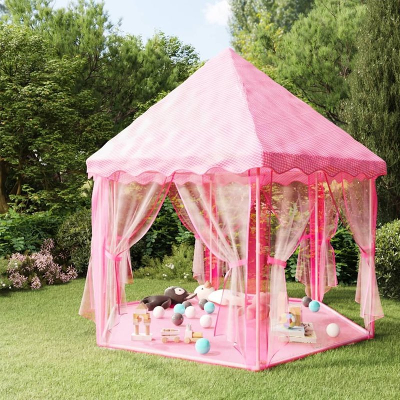 Vidaxl Tente De Jeu Princesse Avec 250 Balles Rose 133x140 Cm