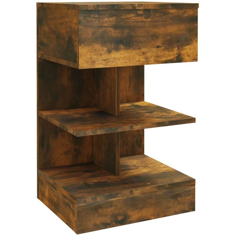Vidaxl Table De Chevet Chêne Fumé 40x35x65 Cm Bois D'ingénierie