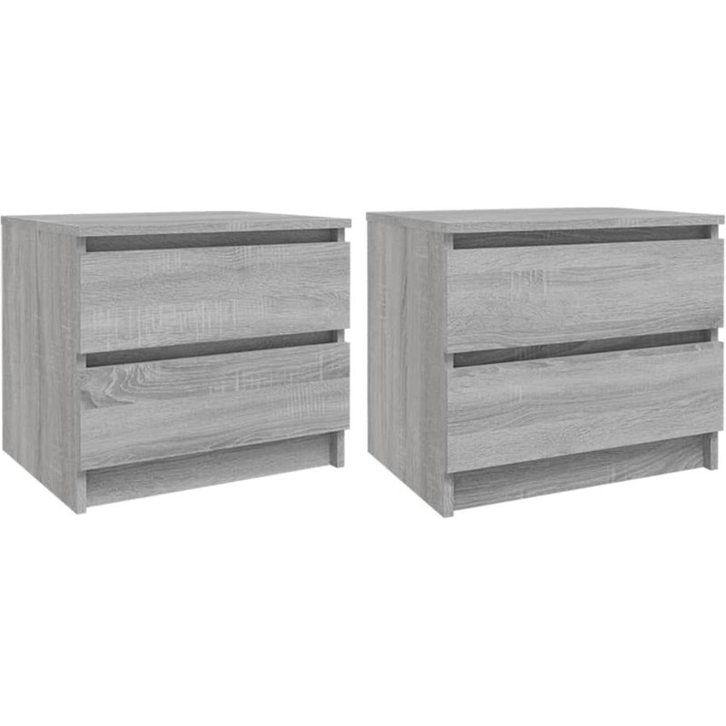 Vidaxl Tables De Chevet 2 Pcs Sonoma Gris 50x39x43,5cm Bois Ingénierie