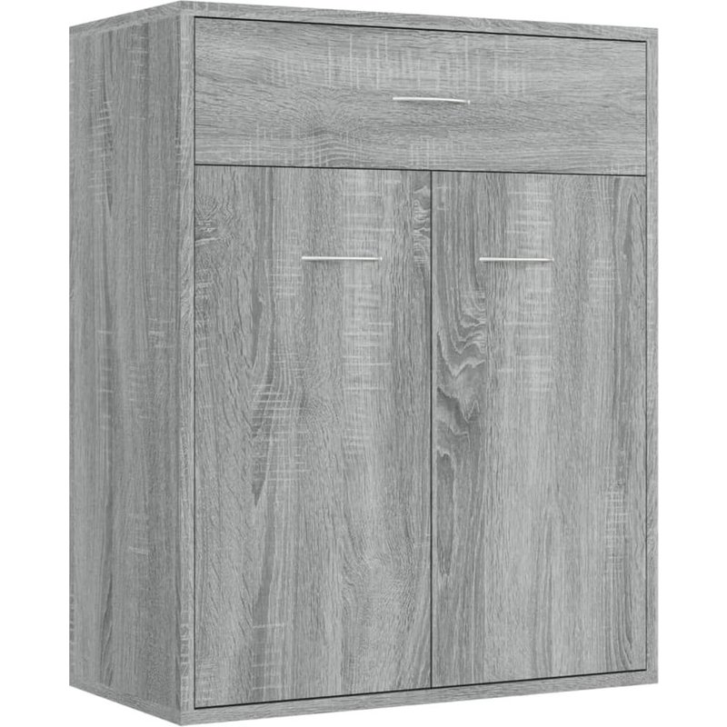 Buffet Avec 2 Portes & 1 Tiroir Gris Sonoma 60x30x75 Cm Bois Composé
