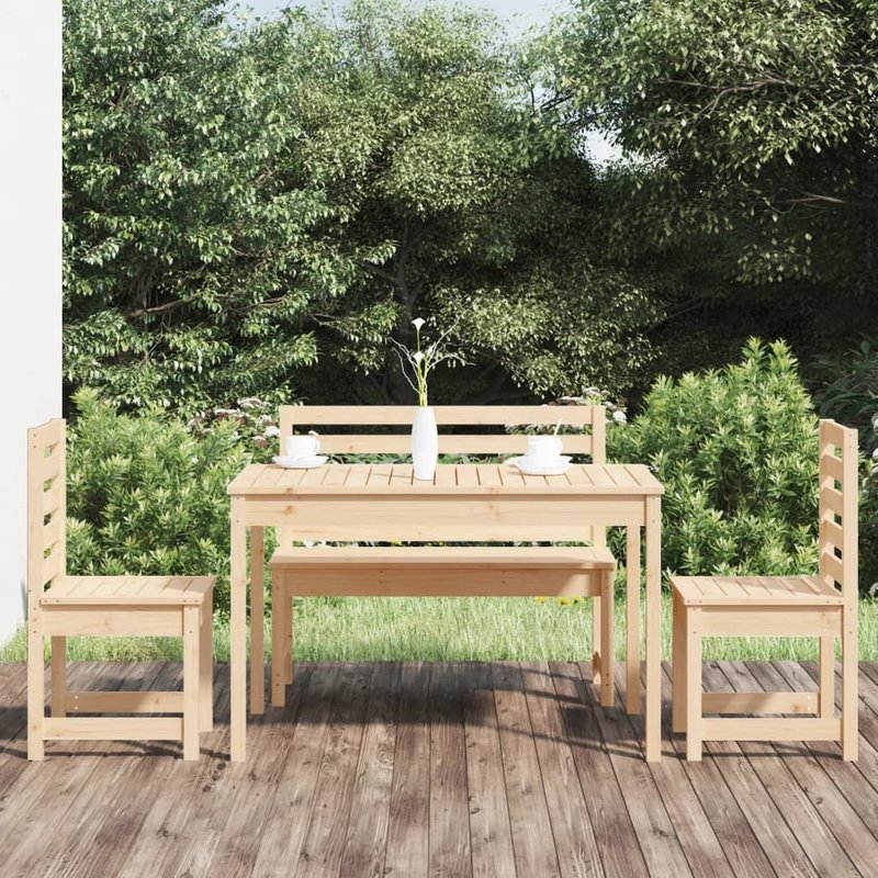 Vidaxl Ensemble À Dîner De Jardin 4 Pcs Bois Massif De Pin