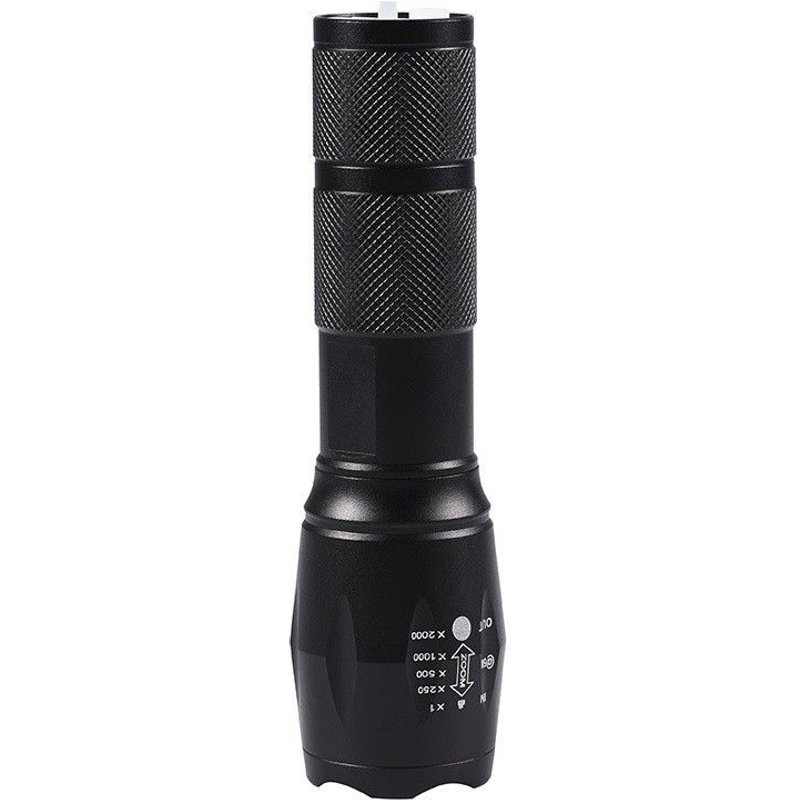 Lampe de poche UV, lampe torche LED 2 en 1, 500 lumens 4 modes Noir