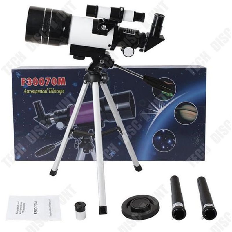 TD® 30070 télescope astronomique haute définition haute puissance argent édition standard cadeau pour enfants double usage ciel et t