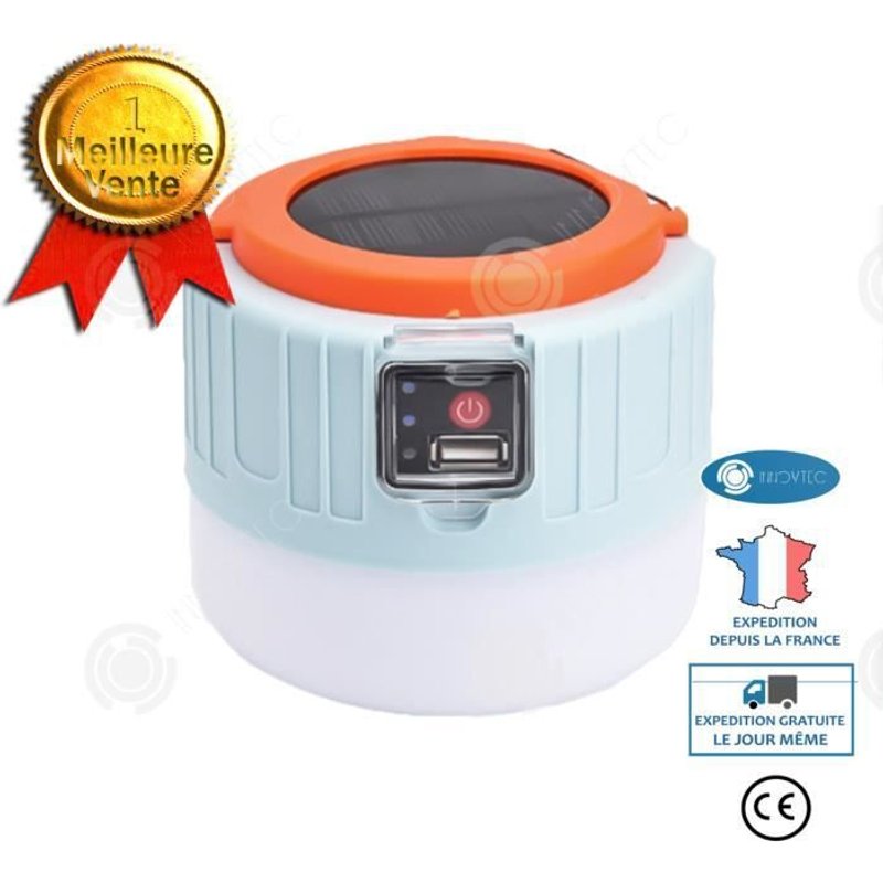 Inn® Lumière De Tente De Télécommande Rechargeable Solaire Extérieure Lumière De Camping Super Lumineuse Lumière De Camping