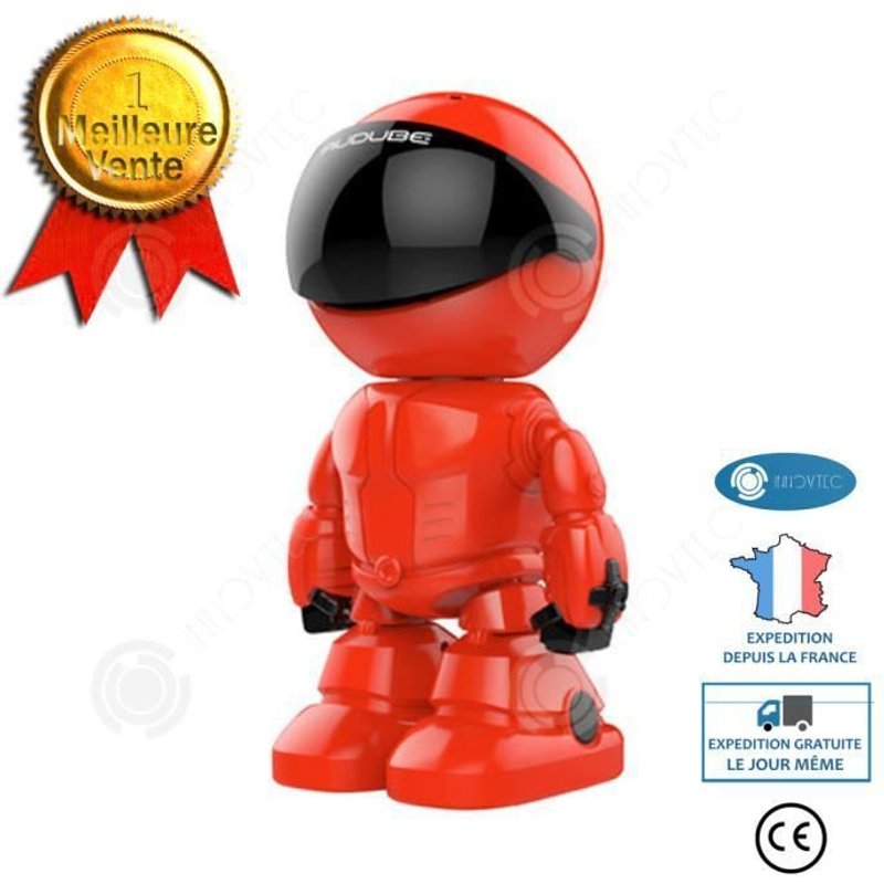 INN® Caméra de surveillance robotique intelligente Interphone vocal à distance haute définition à domicile WiFi sans fil à 360 °
