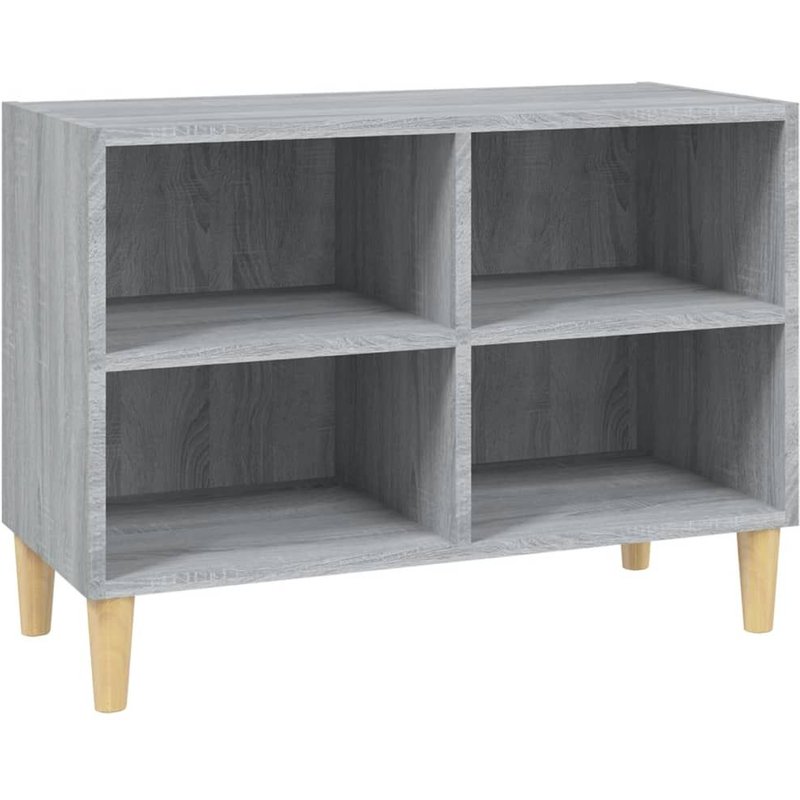 Vidaxl Meuble Tv Avec Pieds En Bois Massif Sonoma Gris 69,5x30x50 Cm