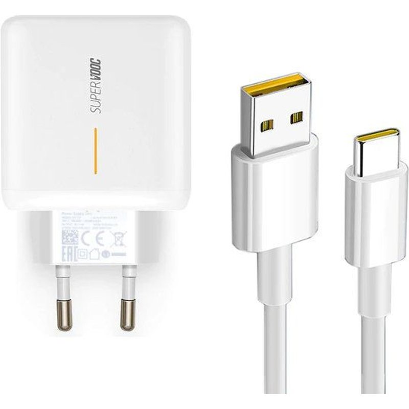 Kit Chargeur 65w Charge Rapide 4a Vooc 2.0 + Câble Chargeur Rapide Type C Pour Oppo Reno4 Pro 5g
