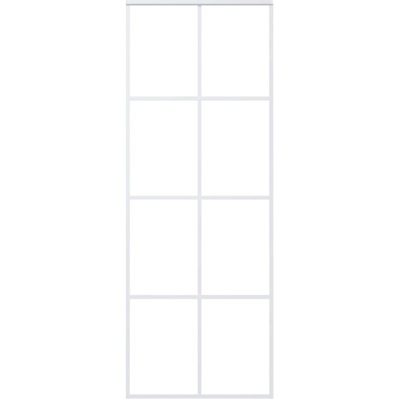 vidaXL Porte coulissante Verre ESG dépoli et aluminium 76x205 cm Blanc