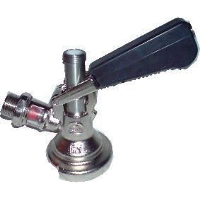 Tete de fut, tête de soutirage de type A, raccord plat sortie latérale (contre-robinet)