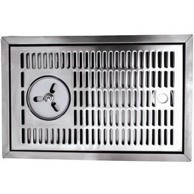 Plaque d'égouttage inox pour encastrement 480 x 313mm pour douche en verre