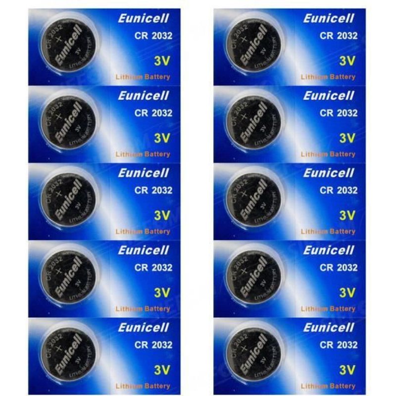 EUNICELL Lot 10 Piles Lithium CR2032 BR2032 DL2032