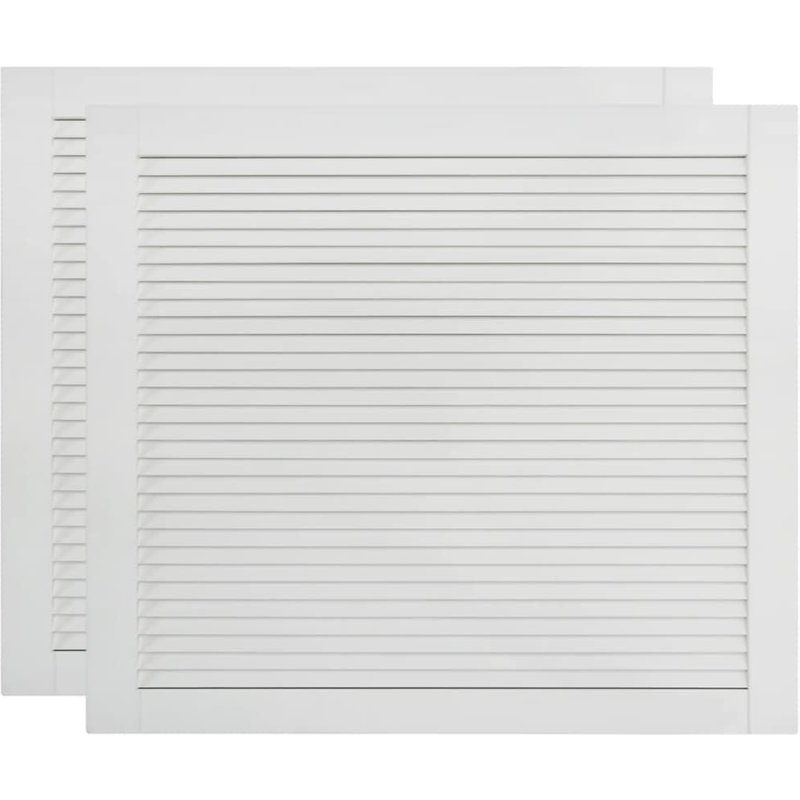 vidaXL Portes à persiennes 2 pcs Bois de pin massif Blanc 39,5x49,4 cm