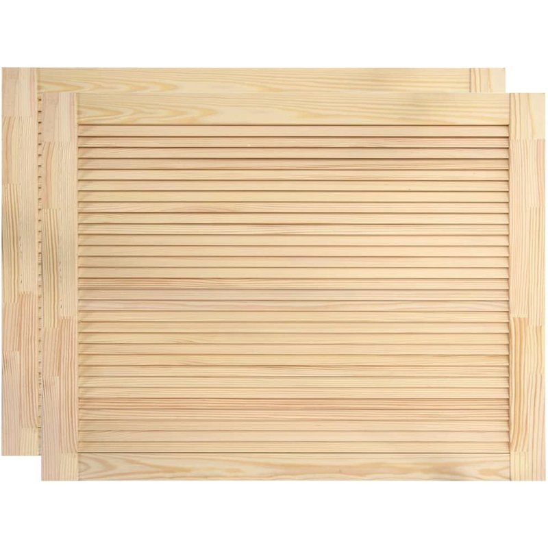 vidaXL Portes à persiennes 2 pcs Bois de pin massif 39,5x59,4 cm