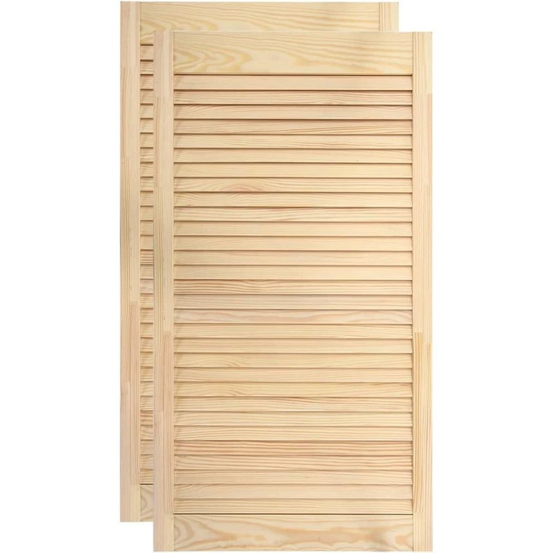 vidaXL Portes à persiennes 2 pcs Bois de pin massif 99,3x39,4 cm