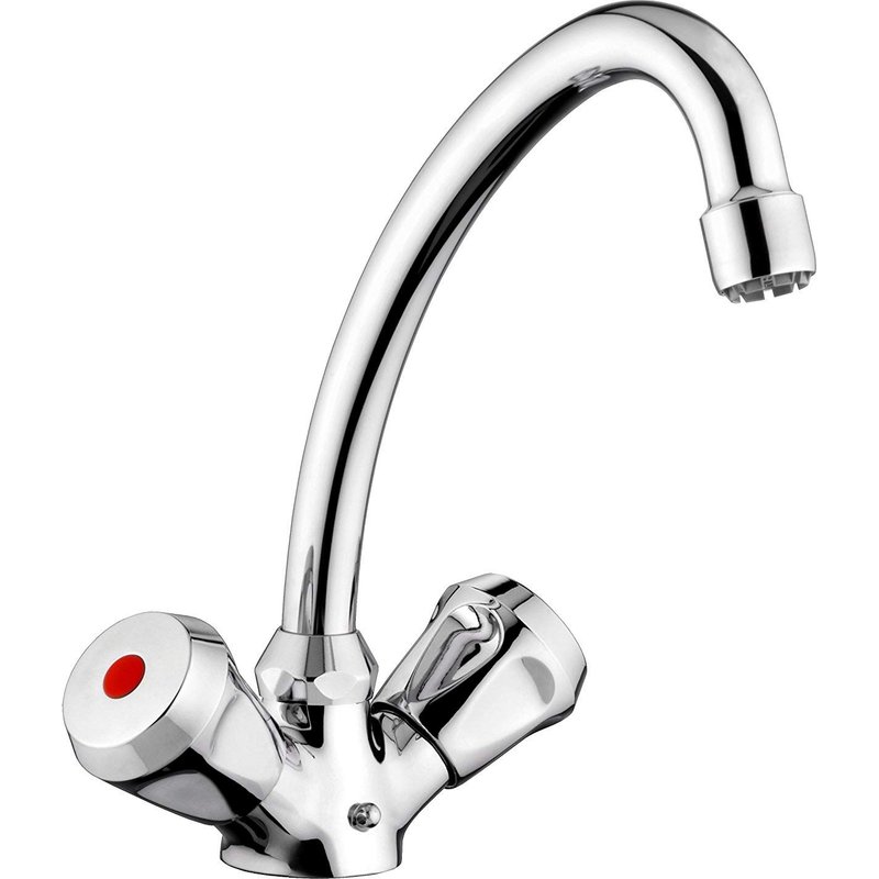 Cornat SAH1131 Robinetterie à deux poignées pour évier lisa, avec bec orientable, basse pression, finition chromé