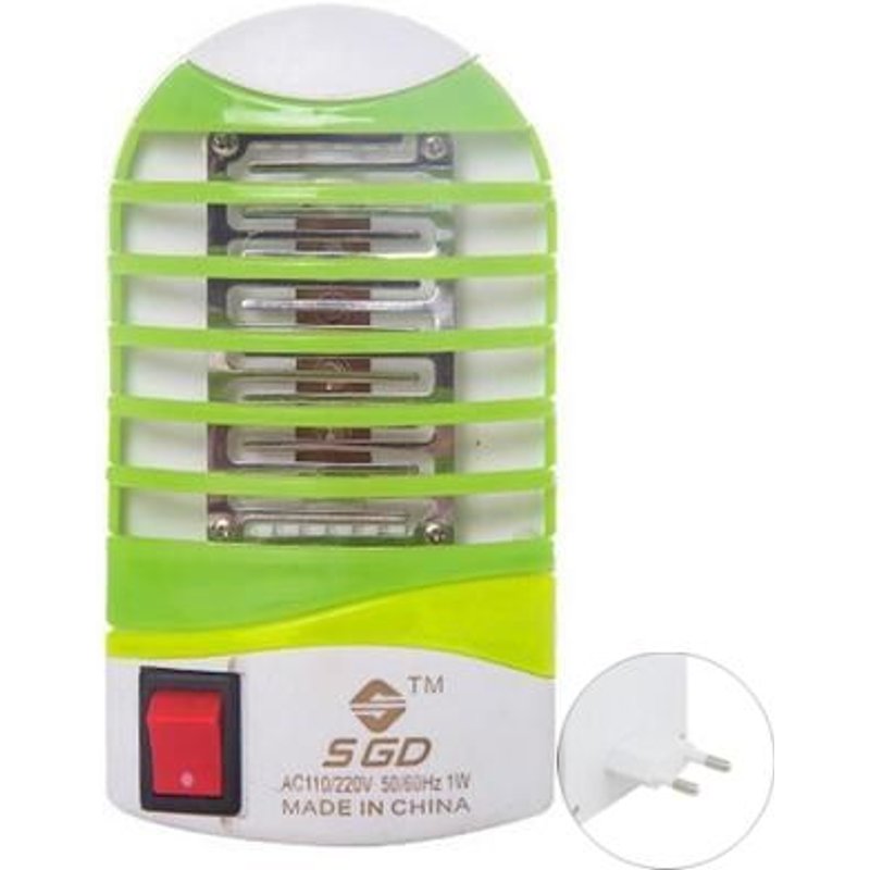 Lampe anti-moustiques électrique, 1W, 110V, 220V, 2 pièces/lot, mini veilleuse UV, anti-insectes, anti-insectes, prise UE green