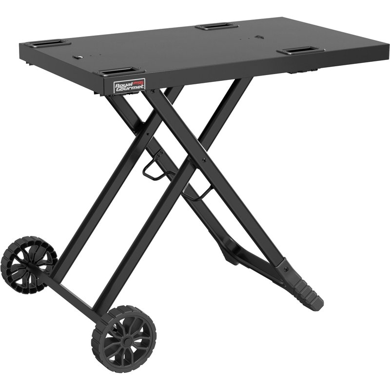 Chariot Pliant Pour Barbecue Portable Royal Gourmet - Desserte Pour Plancha Pliable Avec 2 Crochets Pour Série Gt2005-F - Adapté Pour Le Camping - Dessus De Table 79 X 46,8 Cm