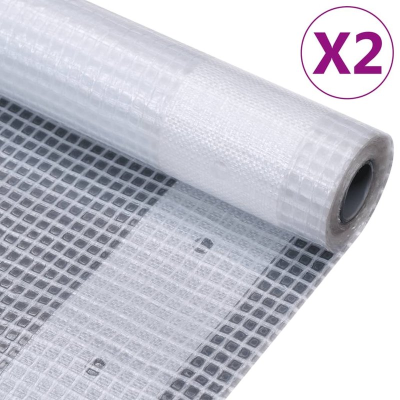 vidaXL Bâches Leno 2 pcs 260 g/m2 4x6 m Blanc