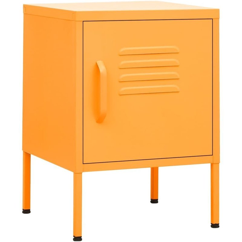 Vidaxl Table De Chevet Jaune Moutarde 35x35x51 Cm Acier