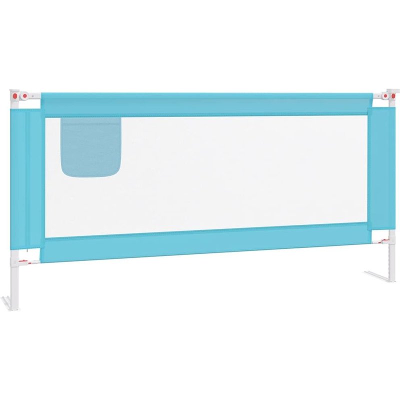 Vidaxl Barrière De Sécurité De Lit D'enfant Bleu 190x25 Cm Tissu