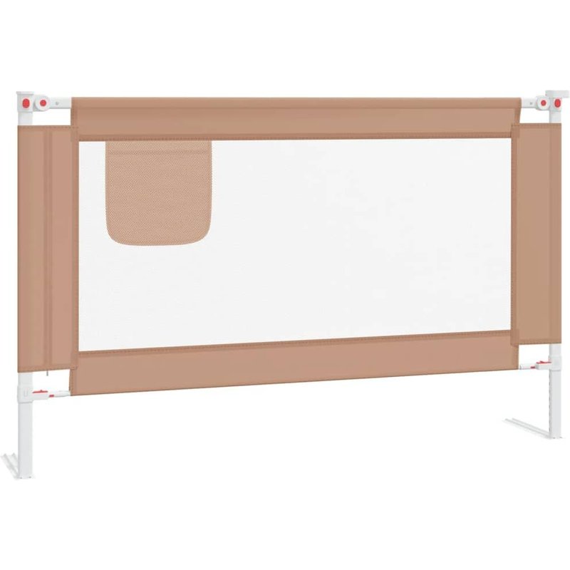 Vidaxl Barrière De Sécurité De Lit D'enfant Taupe 120x25 Cm Tissu