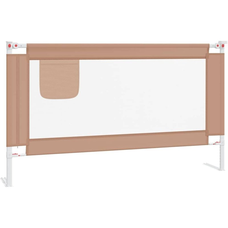 Vidaxl Barrière De Sécurité De Lit D'enfant Taupe 140x25 Cm Tissu