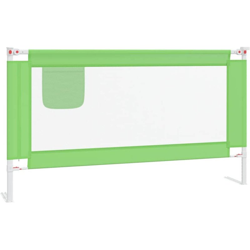 Vidaxl Barrière De Sécurité De Lit D'enfant Vert 150x25 Cm Tissu