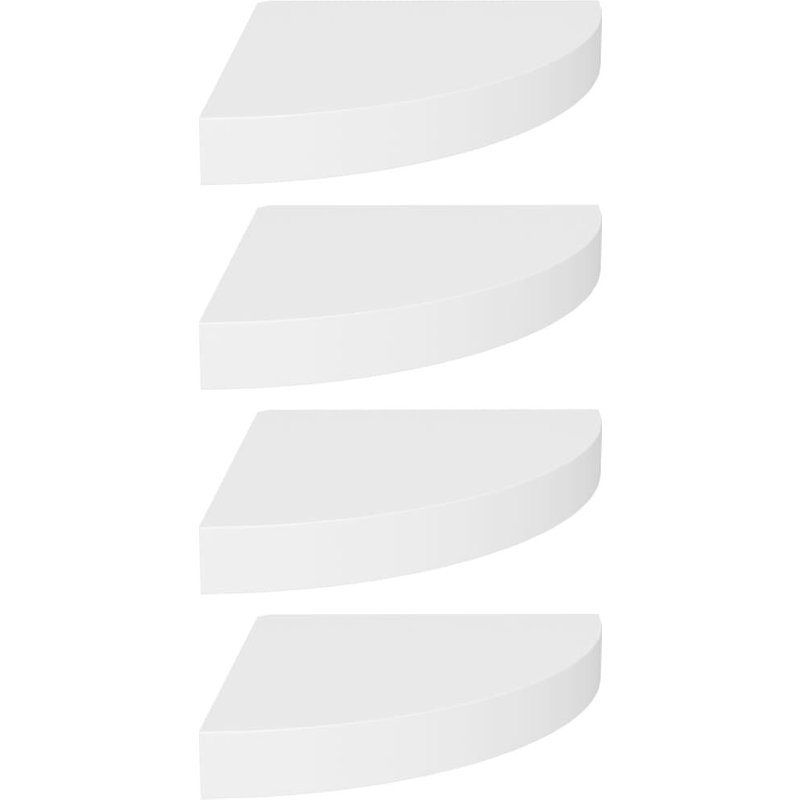 Vidaxl ?Tag¿¿Res D'angle Flottantes 4 Pcs Blanc 25x25x3,8 Cm Mdf