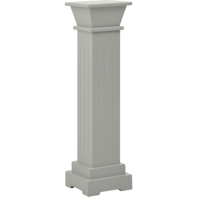 vidaXL Support pilier classique carré pour plantes Gris 17x17x66cm MDF