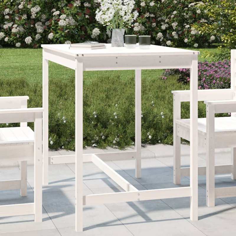 Vidaxl Table De Jardin Blanc 121x82,5x110 Cm Bois Massif De Pin