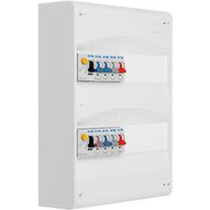 Tableau 2 rangées pré-équipé 1 inter. diff. 63A + 1 inter. diff. 40A + 8 disjoncteurs-EATON