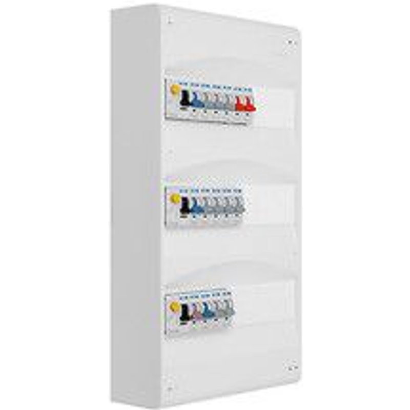 Tableau 3 rangées pré-équipé 3 inter. diff. 40A + 15 disjoncteurs-EATON