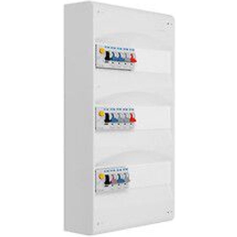 Tableau 3 rangées pré-équipé 2 inter. diff. 40A + 1 inter. diff. 63A + 11 disjoncteurs-EATON